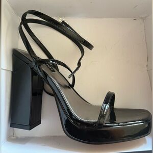 Nine West Black Strappy Heels